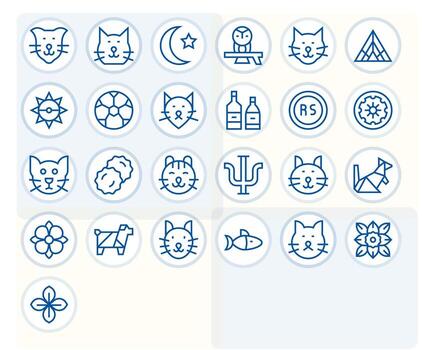 logo completar paquete con 25 256x256 regular línea píxel alineado íconos vector