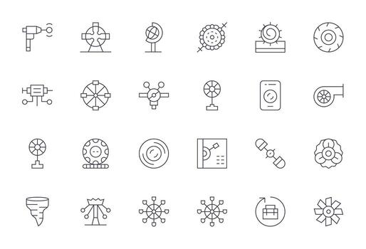 giratorio 64 x 64 icono paquete con 24 Delgado línea píxel optimizado elementos vector