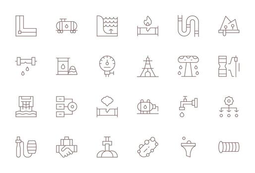 24 Thin Line Display Perfect 64x64 Icons from Pipeline Suite vector