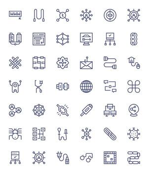 42 Regular Line Pixel Aligned Icons tailored for Link Retina Ready interface vector