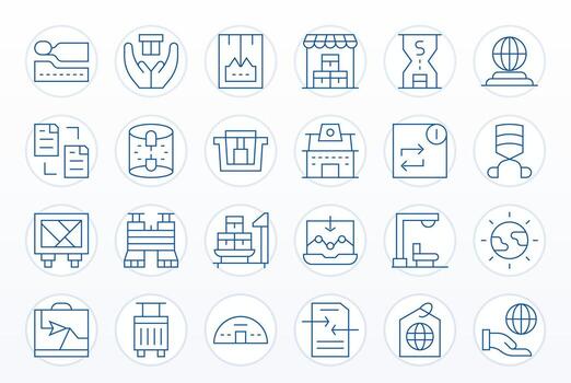 exportar último paquete con 24 alto resolución Delgado línea píxel alineado íconos vector