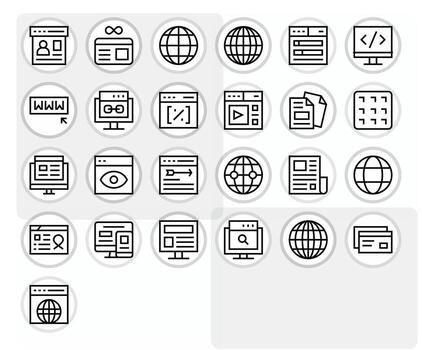 25 Editable Regular Line Icons designed for Web Page Interface vector