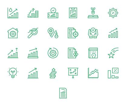 mejora exhaustivo haz con 25 cuadrícula equipado regular línea alto resolución íconos vector