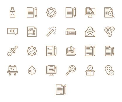 25 Pixel Aligned 128x128 Icons for Correct in elegant Regular Line design vector
