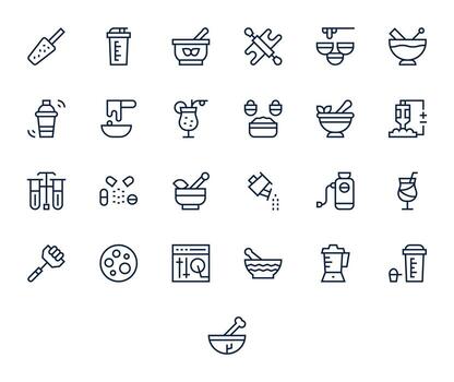 mezcla icono repositorio conteniendo 25 regular línea retina Listo píxel Perfecto gráficos vector