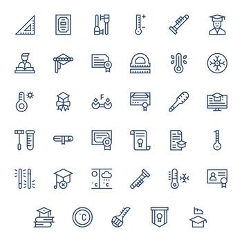 35 íconos para la licenciatura optimizado en editable 256x256 regular línea resolución vector
