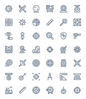 Regular Line Pixel Optimized Icons from Precision Set with 42 256x256 Icons vector