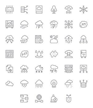 nube exhaustivo haz con 40 píxel alineado Delgado línea 256x256 íconos vector