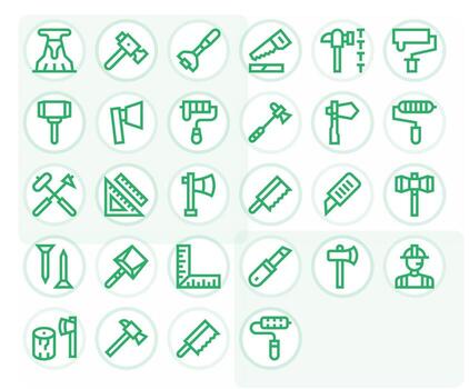 Carpenter Modern Collection with 28 Bold Line High Resolution Display Perfect Icons vector