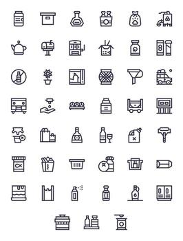45 PIXEL Perfect Bold Line Icons from Container Collection vector