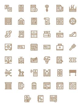 Entry Scalable Set featuring 45 Editable Bold Line 64x64 Icons vector