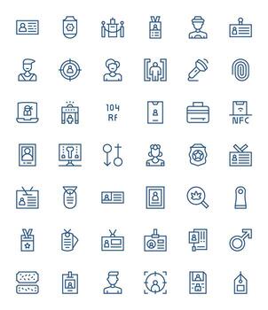42 Detail Enhanced Icons themed around Identification in High Resolution Regular Line format vector
