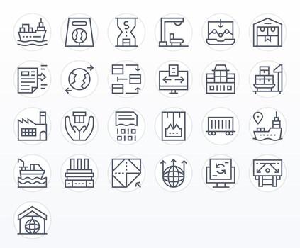 Export Complete Package with 25 High Resolution Regular Line Editable Icons vector