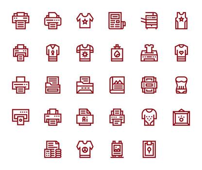 Print Scalable Set featuring 28 PIXEL Perfect Bold Line 128x128 Icons vector
