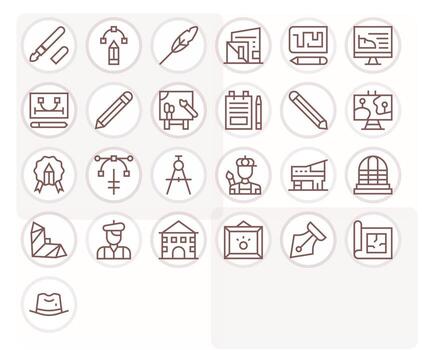 25 256x256 Pixel Optimized Icons for Sketch in Regular Line Theme vector