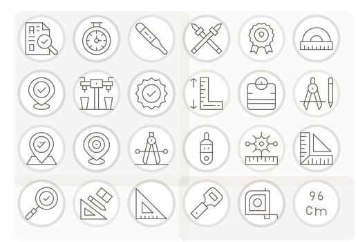 Accurate Graphics featuring 24 Thin Line Display Perfect 64x64 Designs vector