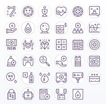35 256x256 Regular Line Icons for Plus with Pixel Optimized precision vector