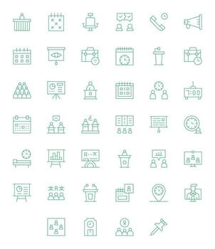 Meeting Modern Collection with 40 Thin Line 128x128 Pixel Optimized Icons vector