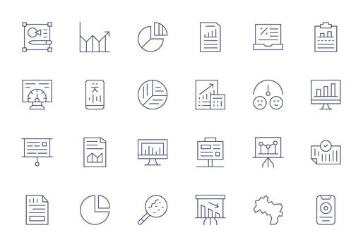 grafico profesional conjunto con 24 Delgado línea píxel Perfecto alto resolución íconos vector