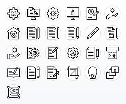 25 Regular Line Editable Vectors for Modify Theme