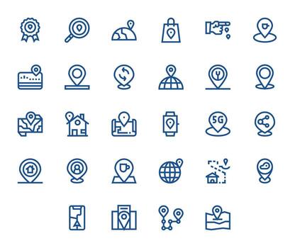 Geolocation Icon Repository containing 28 Bold Line 128x128 PIXEL Perfect graphics vector