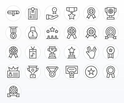 Recognition Scalable Set featuring 25 PIXEL Perfect Regular Line 128x128 Icons vector