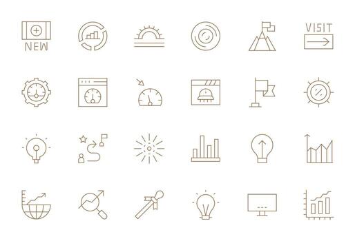 24 Thin Line Detail Enhanced Vectors for Progress Indicator Theme