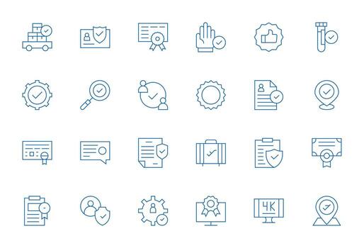 24 Thin Line Pixel Optimized Icons for Approved Graphics vector
