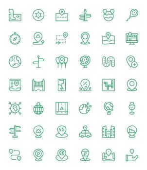 Map Icon Repository containing 42 Regular Line 128x128 Display Perfect graphics vector