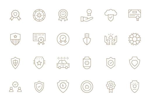 fiabilidad icono arsenal con 24 128x128 Delgado línea píxel optimizado diseños vector