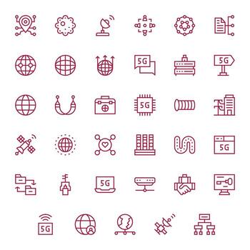 red icono arsenal con 35 alto resolución regular línea píxel optimizado diseños vector