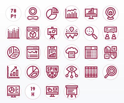Data Visualization Complete Package with 28 128x128 Bold Line Editable Icons vector