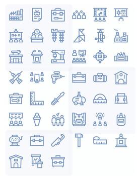 45 Editable Icons themed around Workshop in 128x128 Bold Line format vector