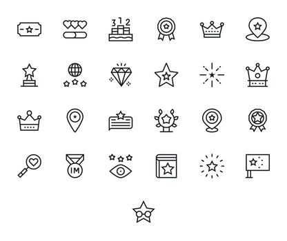 Best Icon Toolkit featuring 25 Grid Fitted 64x64 Regular Line elements vector