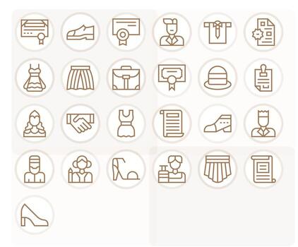 25 Regular Line Editable Icons tailored for Formal 64x64 interface vector