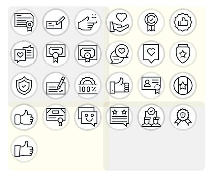 25 Icons for Endorsement featuring Retina Ready Display Perfect Regular Line Graphics vector