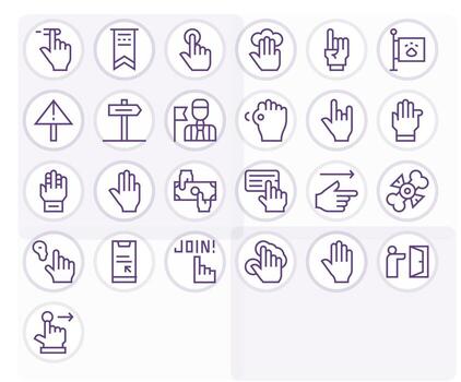 25 128x128 Regular Line Pixel Optimized Icons for Pointer Projects vector