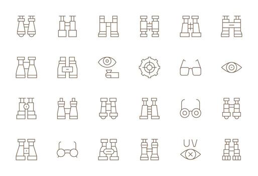 24 monitor Perfecto 128x128 íconos para visión en elegante Delgado línea diseño vector