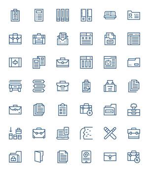 Files Essential Set including 42 Pixel Optimized Regular Line Retina Ready Icons vector