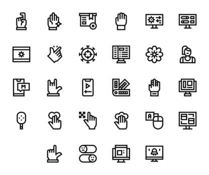 28 Retina Ready Bold Line Icons optimized for Ui Detail Enhanced display vector