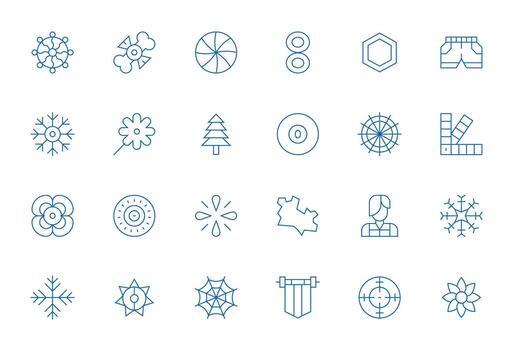 24 detalle mejorado íconos temática alrededor gráfico elemento en alto resolución Delgado línea formato vector