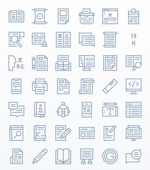 42 Regular Line Display Perfect Icons crafted for Text 64x64 applications vector