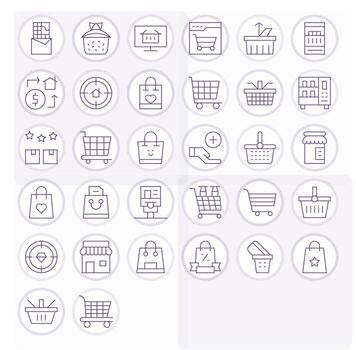 32 256x256 Thin Line Icons for Buy with Pixel Aligned precision vector