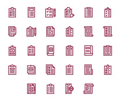 formas exhaustivo haz con 28 cuadrícula equipado negrita línea 64 x 64 íconos vector