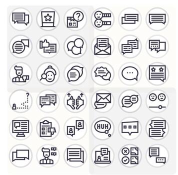 Feedback Form Pixel Optimized Set with 36 128x128 Bold Line Icons vector