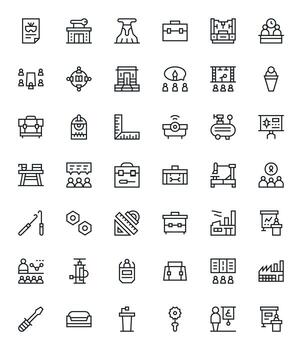 Workshop Icon Arsenal with 42 128x128 Regular Line Display Perfect designs vector