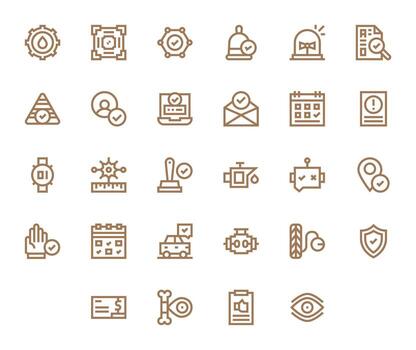 28 256x256 Bold Line Grid Fitted Icons for Check Projects vector
