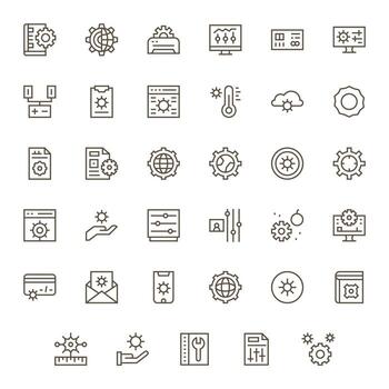 35 regular línea detalle mejorado 256x256 íconos desde parámetros suite vector