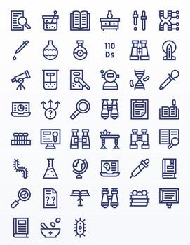 45 íconos para investigación optimizado en monitor Perfecto retina Listo negrita línea resolución vector