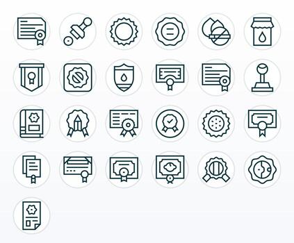 25 Display Perfect Icons themed around Seal in Retina Ready Regular Line format vector